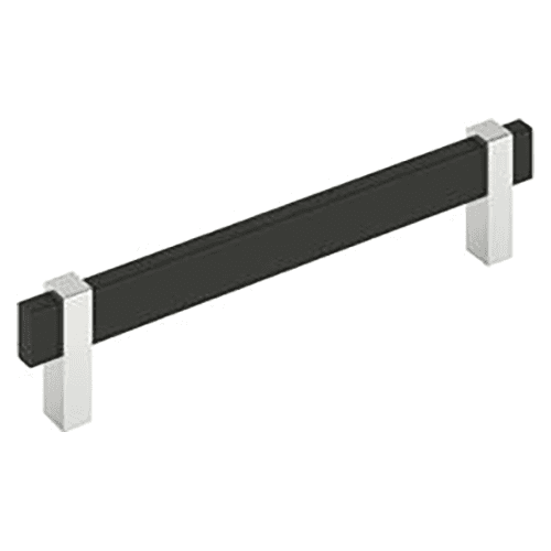 6-5/16" Mulino Cabinet Pull, Matte Black/Polished Chrome