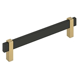 6-5/16" Mulino Cabinet Pull, Matte Black/Champagne Bronze