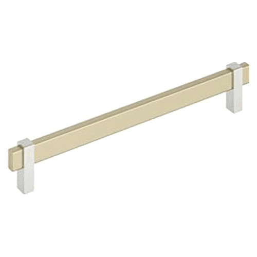 8-13/16" Mulino Cabinet Pull, Golden Champagne/Polished Chrome