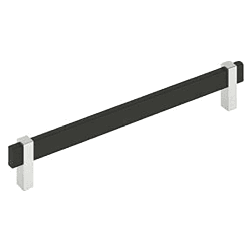 8-13/16" Mulino Cabinet Pull, Matte Black/Polished Chrome