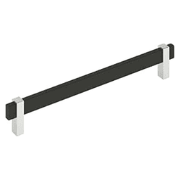 8-13/16" Mulino Cabinet Pull, Matte Black/Polished Chrome