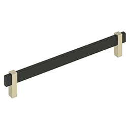 8-13/16" Mulino Cabinet Pull, Matte Black/Golden Champagne