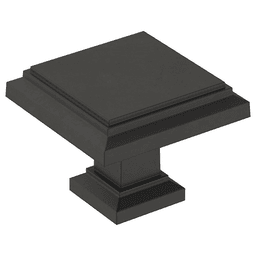 1-1/4" Appoint Square Knob, Matte Black Finish