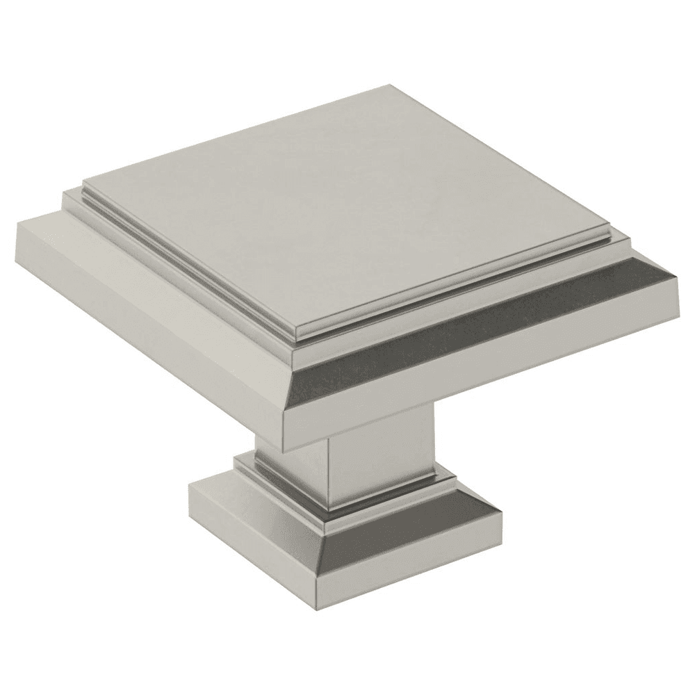 1-1/4" Appoint Square Knob, Satin Nickel Finish