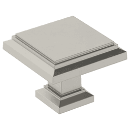 1-1/4" Appoint Square Knob, Satin Nickel Finish