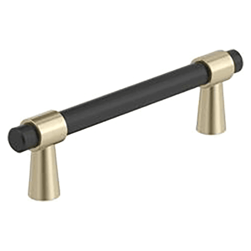 3-3/4" Mergence Cabinet Pull, Matte Black/Golden Champagne