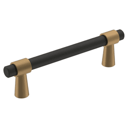96mm Mergence Bar Pull, Matte Black/Champagne Bronze