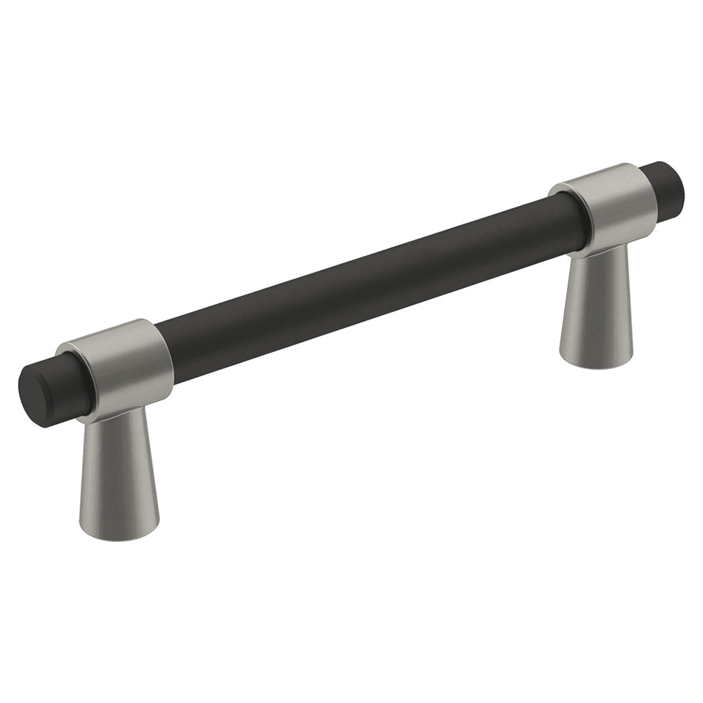 96mm Mergence Bar Pull, Matte Black/Satin Nickel