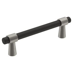 96mm Mergence Bar Pull, Matte Black/Satin Nickel