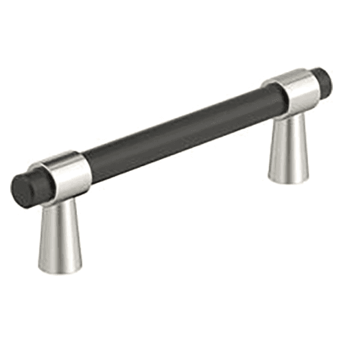 3-3/4" Mergence Cabinet Pull, Matte Black/Polished Chrome