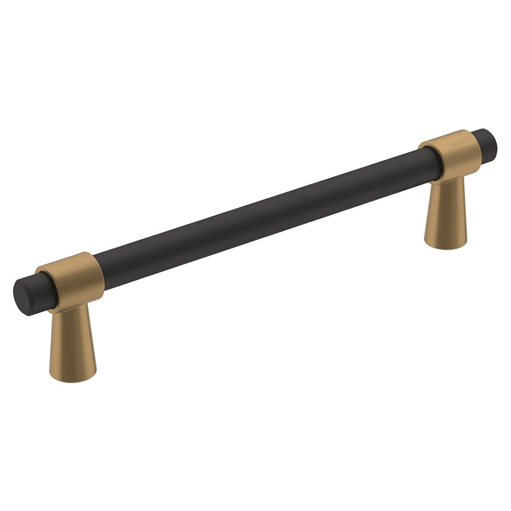 128mm Mergence Bar Pull, Matte Black/Champagne Bronze