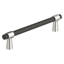 5-1/16" Mergence Cabinet Pull, Matte Black/Polished Nickel
