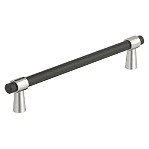 6-5/16" Mergence Cabinet Pull, Matte Black/Polished Nickel