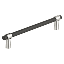 6-5/16" Mergence Cabinet Pull, Matte Black/Polished Nickel