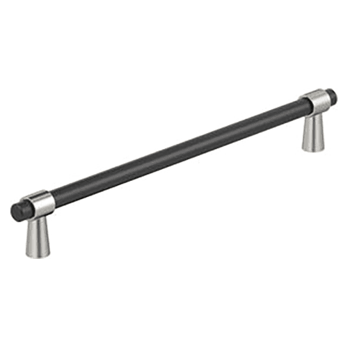 8-13/16" Mergence Cabinet Pull, Matte Black/Polished Nickel
