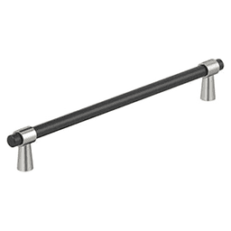 8-13/16" Mergence Cabinet Pull, Matte Black/Polished Nickel