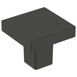1-3/16" Monument Square Knob, Matte Black Finish