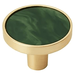1-1/4" Accents Cabinet Knob, Gold/Emerald Green
