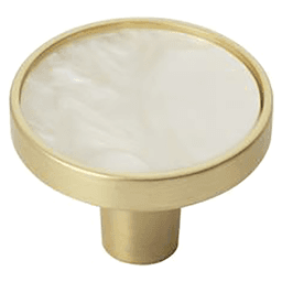 1-1/4" Accents Cabinet Knob, Gold/Mother of Pearl