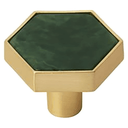 1-5/16" Accents Cabinet Knob, Gold/Emerald Green