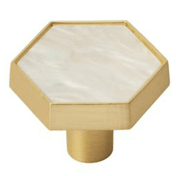 1-5/16" Accents Cabinet Knob, Gold/Mother Of Pearl