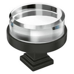 1-1/2" Glacio Premium Round Cabinet Knob, Clear/Black Bronze