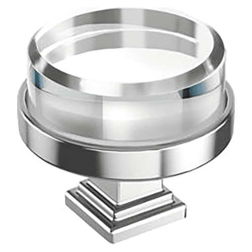 2-1/8" Glacio Premium Bar Cabinet Knob, Clear/Chrome