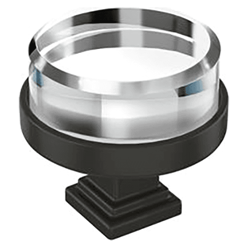 2-1/8" Glacio Premium Bar Cabinet Knob, Clear/Black Bronze