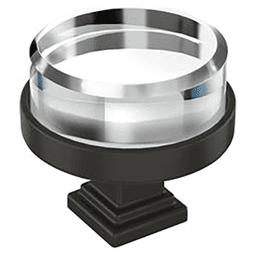 2-1/8" Glacio Premium Bar Cabinet Knob, Clear/Black Bronze