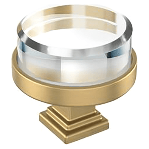 2-1/8" Glacio Premium Bar Cabinet Knob, Clear/Champagne Bronze