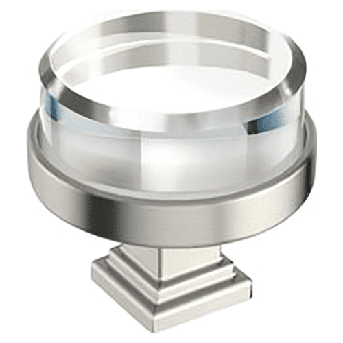 2-1/8" Glacio Premium Bar Cabinet Knob, Clear/Satin Nickel