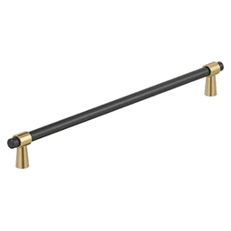 12-5/8" Mergence Cabinet Pull, Matte Black/Champagne Bronze