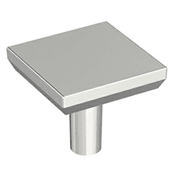 1-1/16" Chamfered Edge Square Cabinet Knob, Polished Chrome