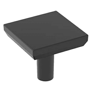 1-1/16" Chamfered Edge Square Cabinet Knob, Matte Black