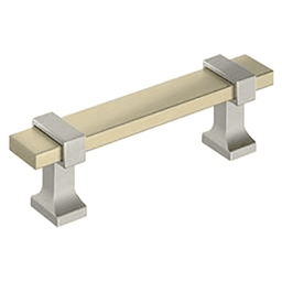 3" Ovaerton Cabinet Pull, Golden Champagne/Satin Nickel