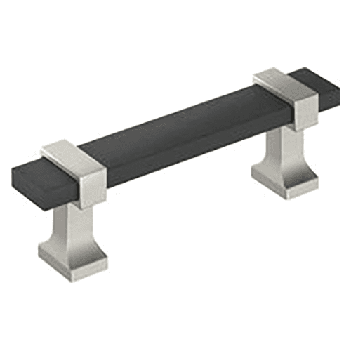 3" Ovaerton Cabinet Pull, Brushed Matte Black/Satin Nickel