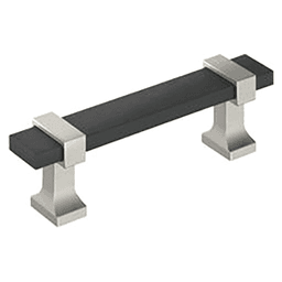 3" Ovaerton Cabinet Pull, Brushed Matte Black/Satin Nickel