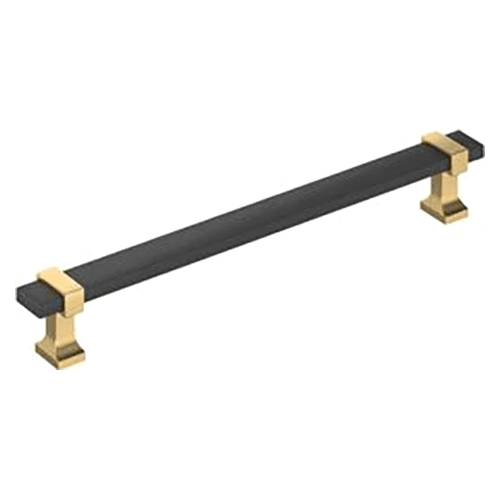 7-9/16" Overton Cabinet Pull, Matte Black/Champagne Bronze