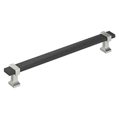7-9/16" Overton Cabinet Pull, Brushed Matte Black/Satin Nickel