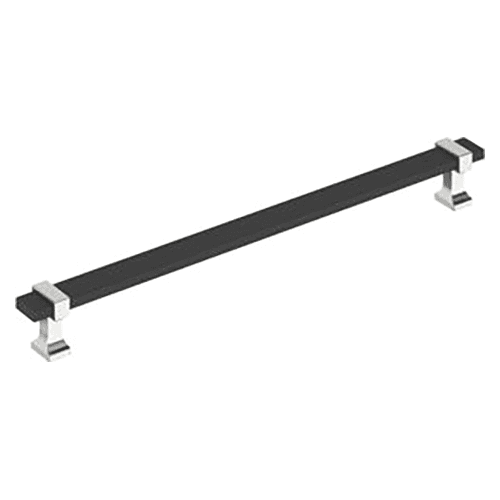10-1/16" Overton Cabinet Pull, Matte Black/Polished Chrome