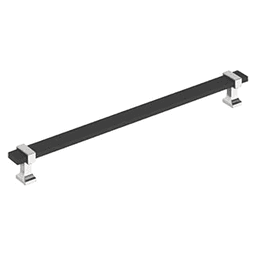 10-1/16" Overton Cabinet Pull, Matte Black/Polished Chrome