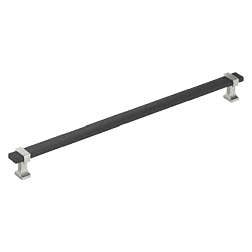 12-5/8" Ovaerton Cabinet Pull, Brushed Matte Black/Satin Nickel