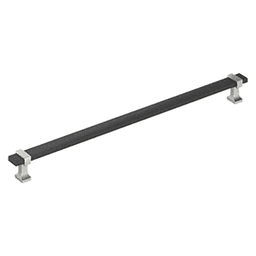 12-5/8" Ovaerton Cabinet Pull, Brushed Matte Black/Satin Nickel