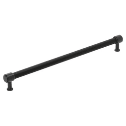 457mm Fairlane Appliance Pull, Black Leather/Matte Black
