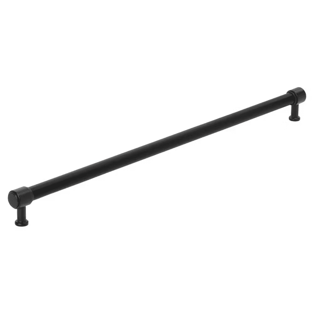 610mm Fairlane Appliance Pull, Black Leather/Matte Black.