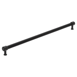 610mm Fairlane Appliance Pull, Black Leather/Matte Black.