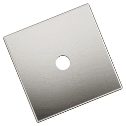 30mm Ladera Square Cabinet Knob Backplate, Polished Nickel