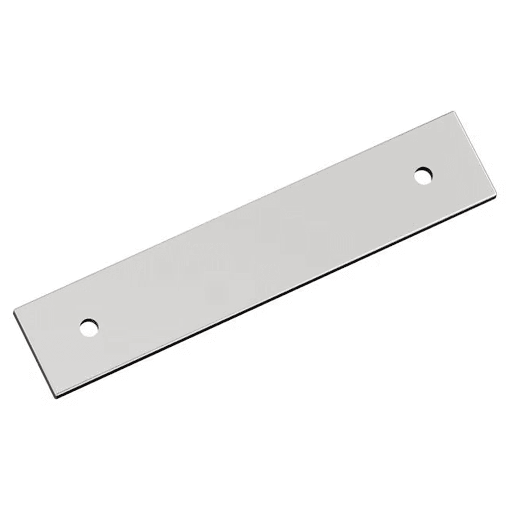 96mm Ladera Rectangle Cabinet Pull Backplate, Polished Chrome