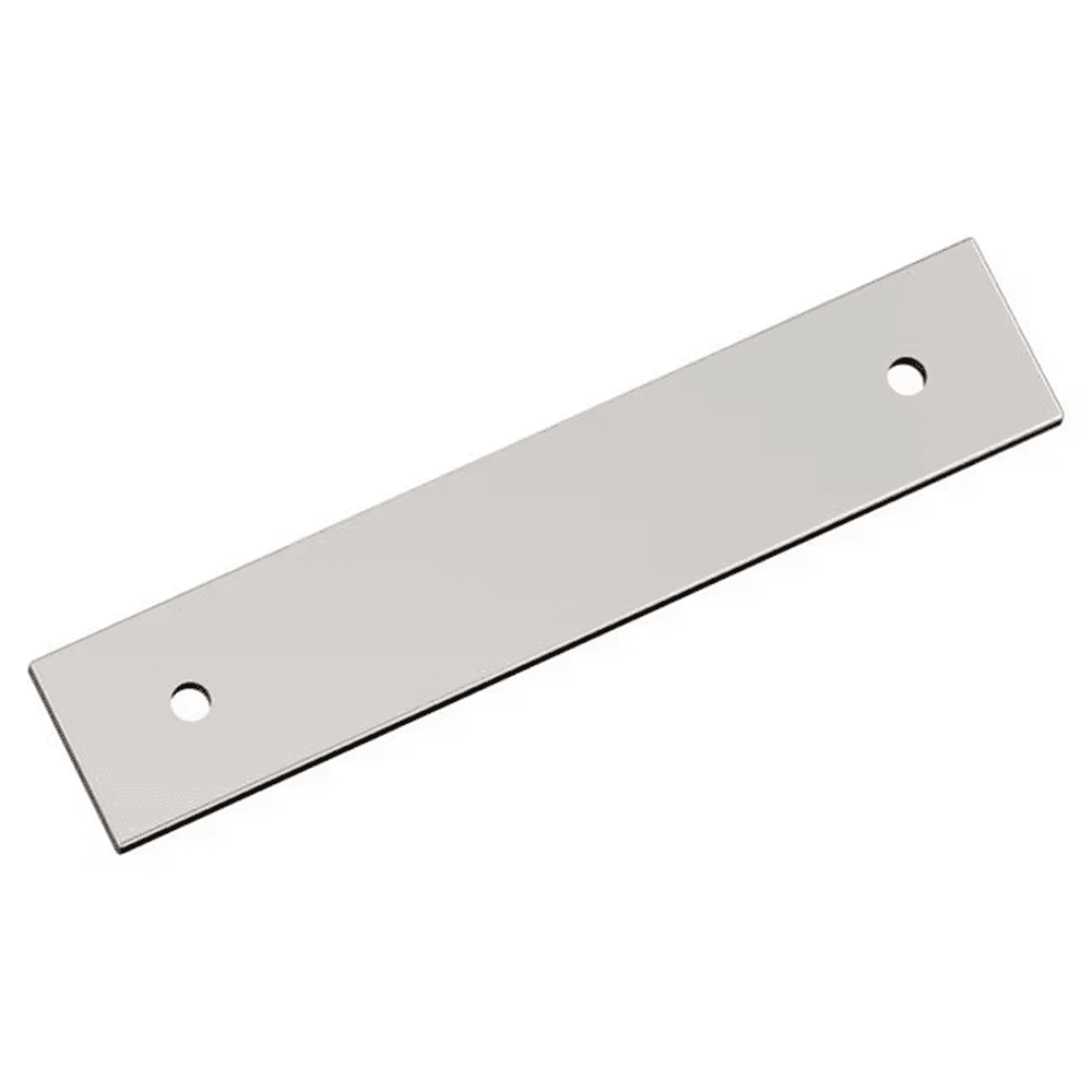 96mm Ladera Rectangle Cabinet Pull Backplate, Polished Nickel