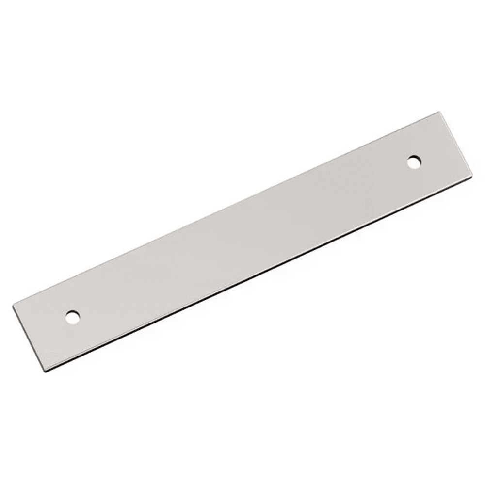 128mm Ladera Rectangle Cabinet Pull Backplate, Polished Nickel